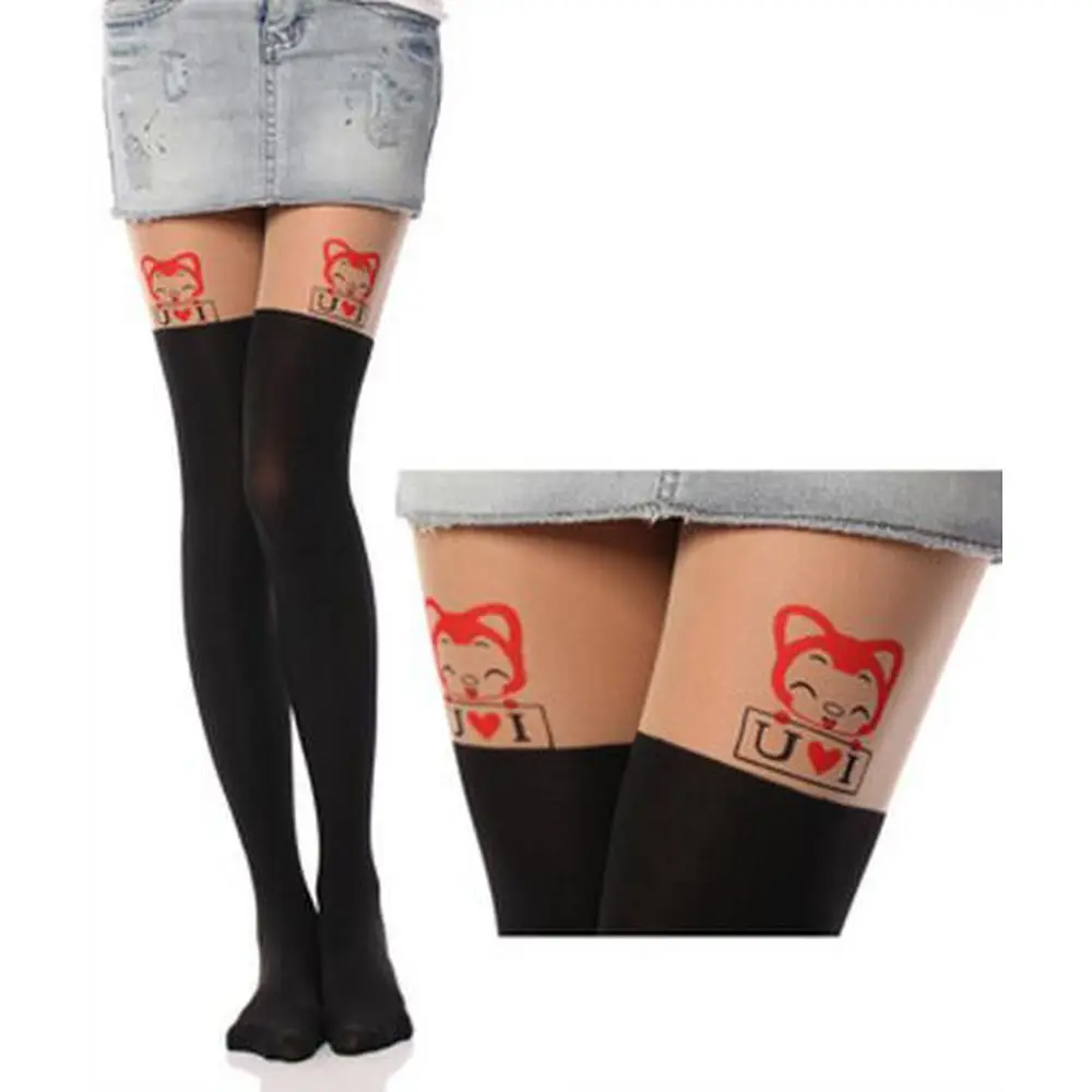 
New Sexy Stockings Women Cute Cat Tail Leggings Female Catoon Sexy Sheer Pantyhose Long Sexy Stocking 