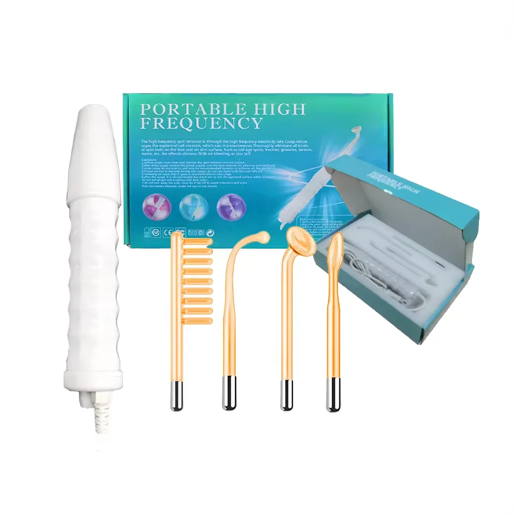 Portable Handheld High Frequency Skin Therapy Wand Electrode Glass Tube Skin Wrinkle Reducing Alta Frecuencia Wands