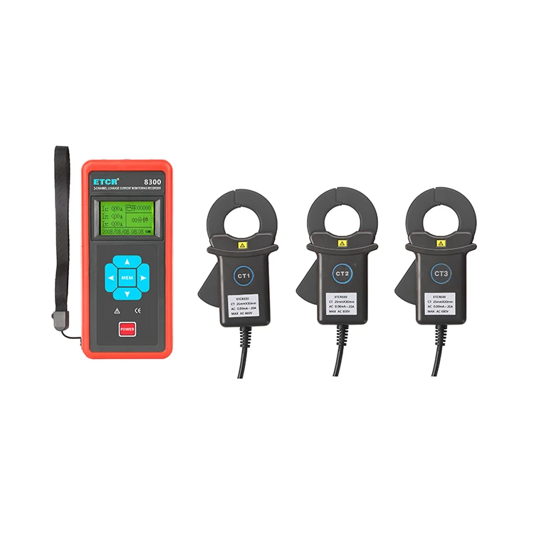 ETCR8300 Three-channel clamp leakage current monitoring recorder 0.00mA -20A