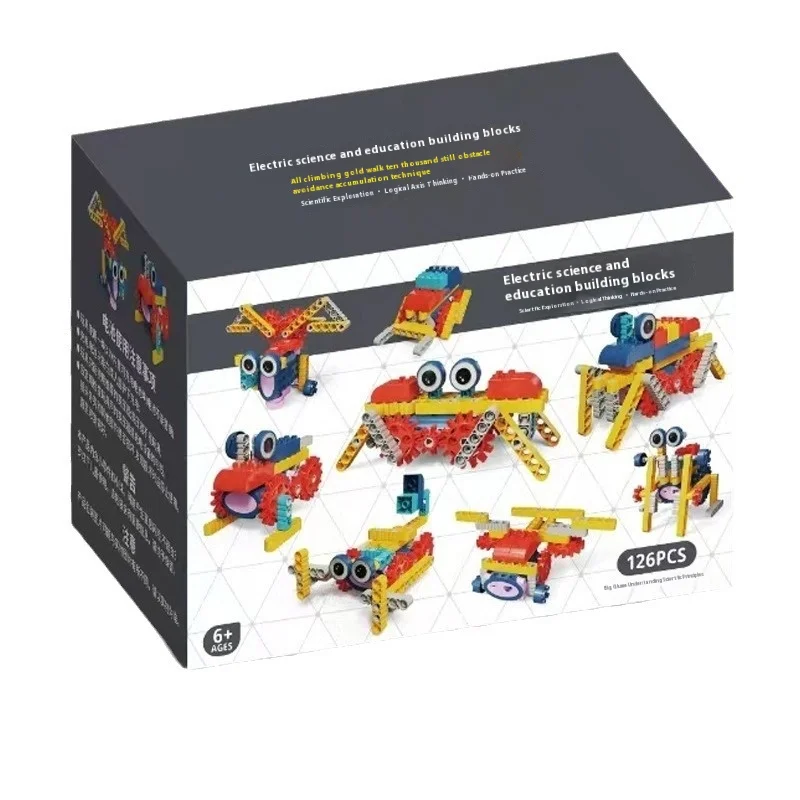 Аккумуляторные электрические механические строительные блоки большие пластиковые частицы игрушки для сборки детей развивающие наборы мальчиков и девочек