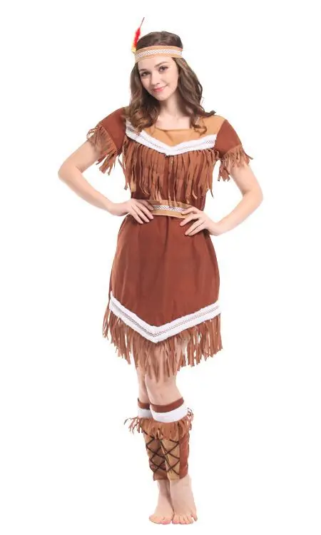 Halloween costumestassels indian queen halloween costumes for women pocahontas indian wild west fancy dress
