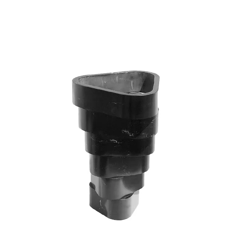 Luxury tall on marble vases porcelain decoration black white revolving triangle superimposed layer restaurant art