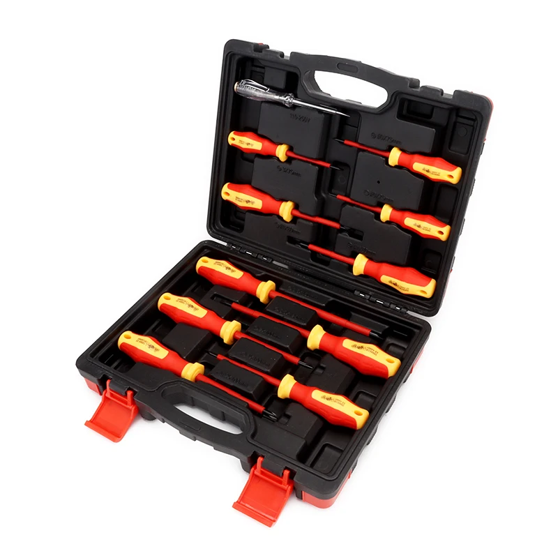 11pcs VDE Insulated Screwdrivers Kit 6150 CRV VDE Tool kit Screwdrivers Set with PH2 Insulated Screwdriver with Hard Case