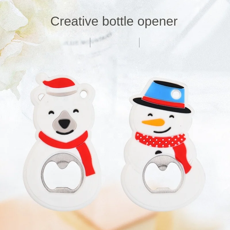 Creative Cute Silicone Cartoon Soft Rubber Bottle Opener Portable Christmas Gift for Beer and Wine Corkscrews & Openers