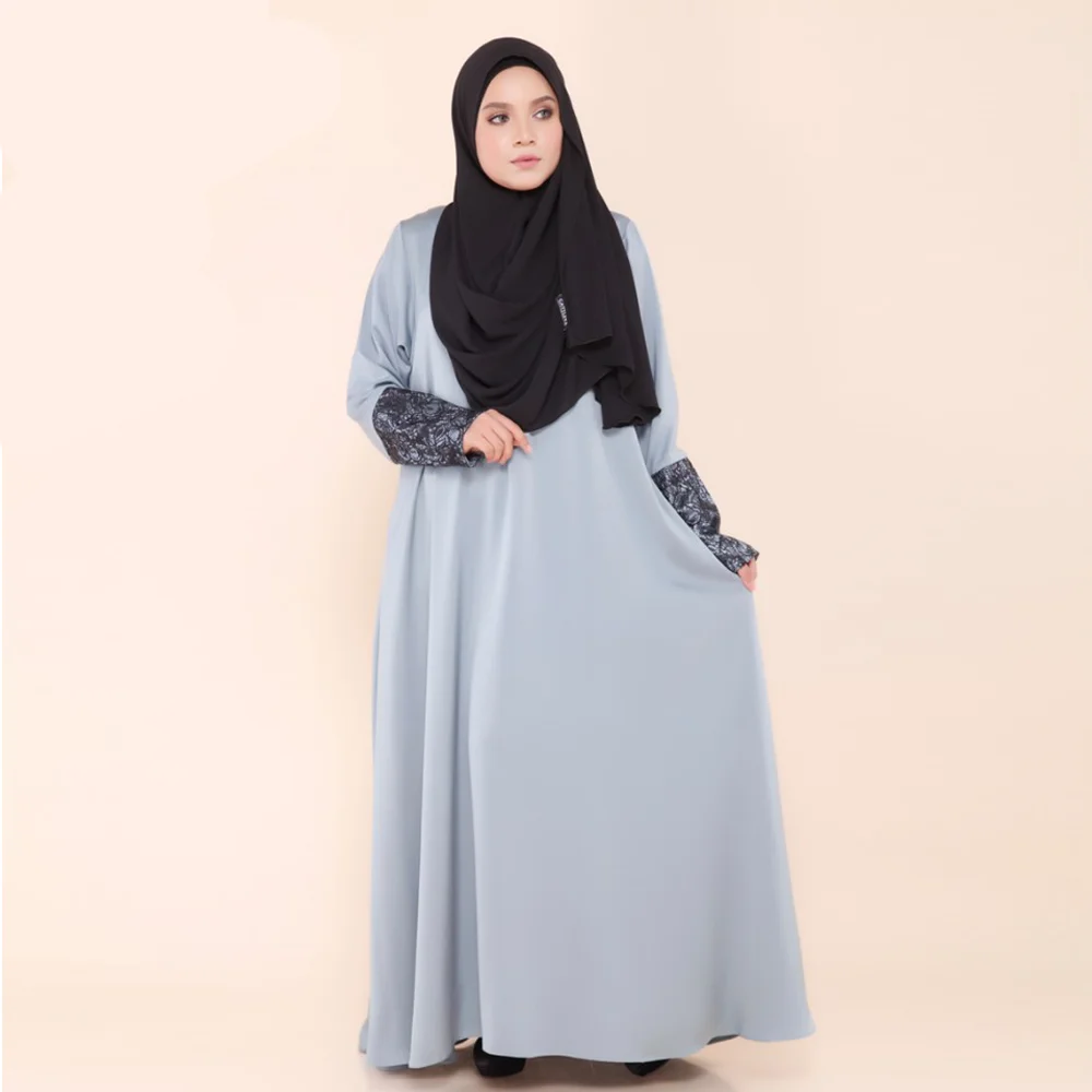 
Zakiyyah A024 Chromatic Clothing Abaya Wholesale Plus Size Saudi Dress Most Popular Long Sleeve One-piece Dress 
