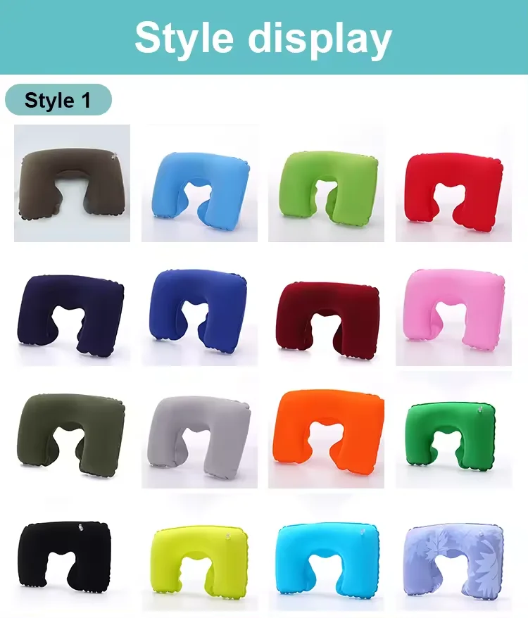 U-shaped Inflatable Travel Pillow Car Plane Flight Neck Head Support Cushion