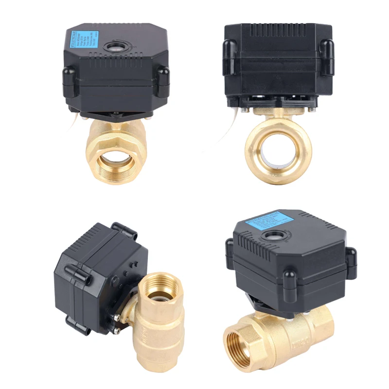 DN 20 Brass Smart Cable Remote 2 Way Mini Flow Control Actuator Proportional Electric Ball Valve DC9-35V with Manual Override