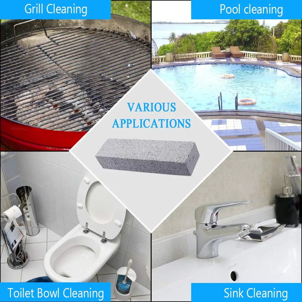 Pumice Stone for Cleaning, Pumice Scouring Pad, Toilet Bowl Ring Remover Pumice Stick Cleaner for Kitchen/Bath/Pool/Household