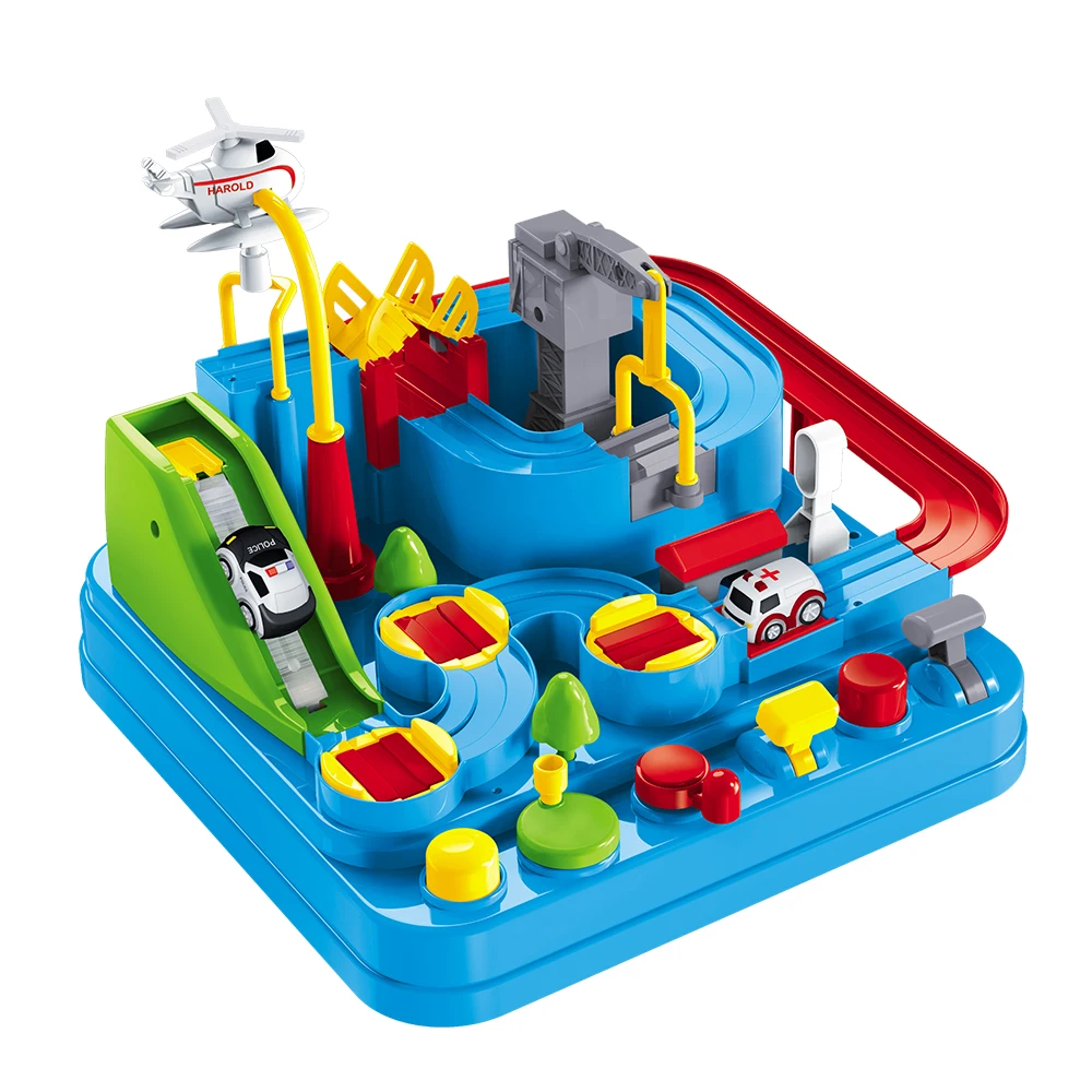 Kids Toy Race Train Tracks Toys Lot Train Set Children Gift Ideas Car Adventure Game