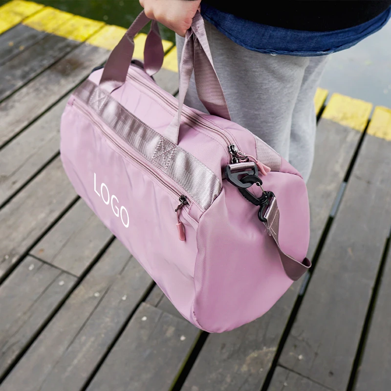 wholesale custom logo trendy stylish personalized printed travel sport fitness gym duffel bag pink duffle bag for men
