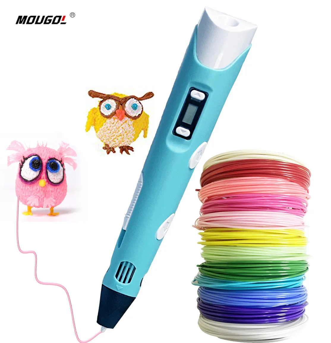 3D Printing Pen 3D Pen OLED Display 12 Color PLA/ABS Filaments 3D Drawing Printer For Kids/Adults Creative Design Drawing