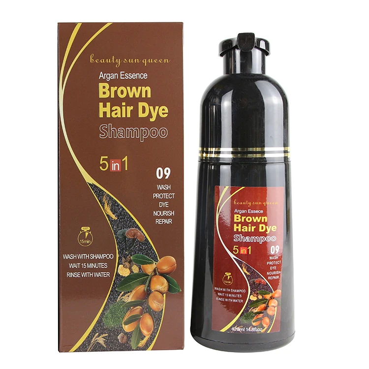 Oem Factory Price Professional Herbal Semi-Permanent Hair Dye Dark Brown Hair Color Dye Shampoo