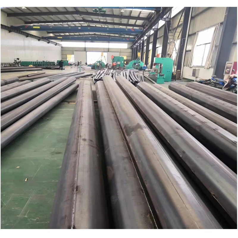 6m 8m 10m Custom street lamp pole Q235 Steel Manufacturer street pole Straight double single arm solar street light pole