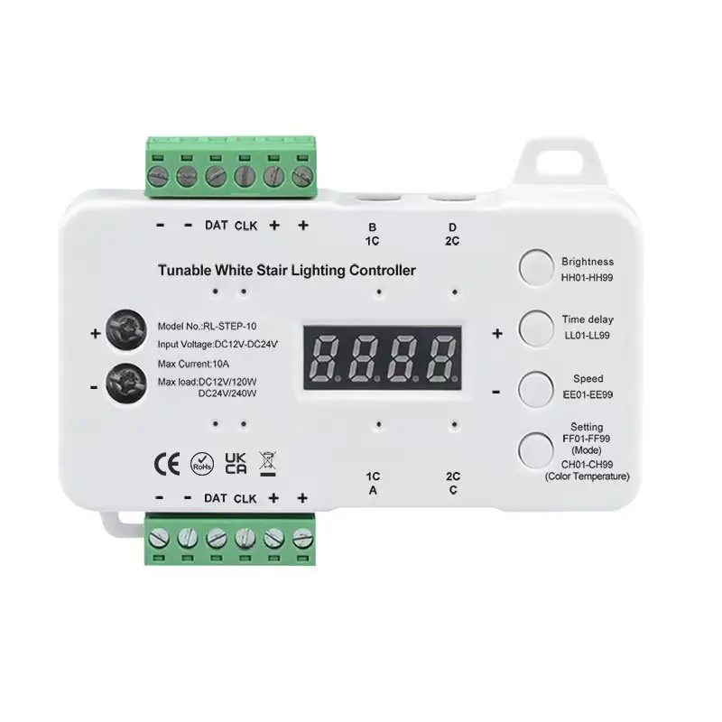 Smart CCT Stair Light Controller 2700-6500K Color Dimmable COB Strip PIR Motion Sensor Stair Lighting Step Dimmer Easy Install