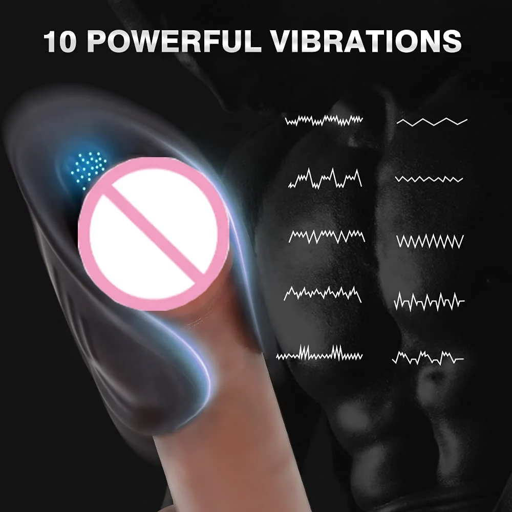 Full Silicone Male Masturbator 10 Vibration Modes Handheld Electric Sex Toy Penis Massager Penis Vibrator For Men