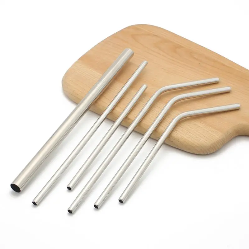 Professional manufacturer 316 stainless steel straw set eco-friendly reusable packing stainless steel straws