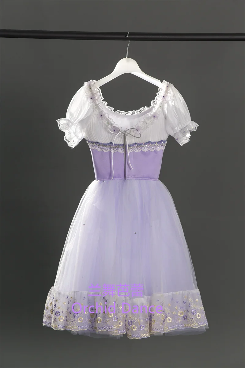 New Design Gradient Kids Girls Children Pre-professional Performance Wear Light Purple Ballet Tutu Dress