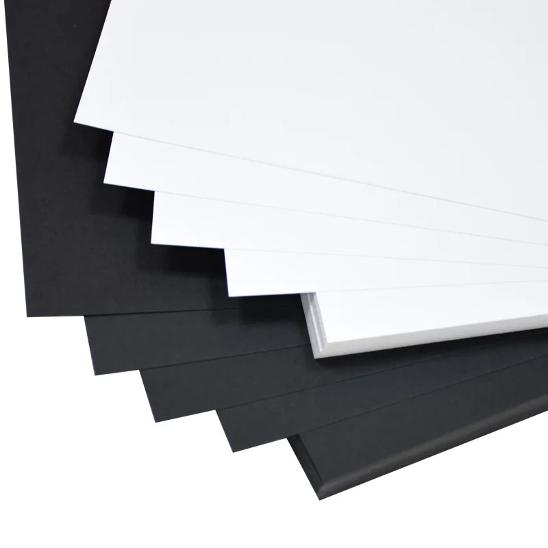 Recyclable Heavy Weight Black White Craft Paper Cardboard Sheet Bluk Pack Thick Construction Paperboard Sheet For Arts  Drawing