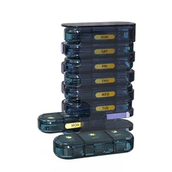 large 28 compartment 4 times stackable small pills box 28 slot 7 days organiser medicinebox 7 days plastic pill boxes 7days