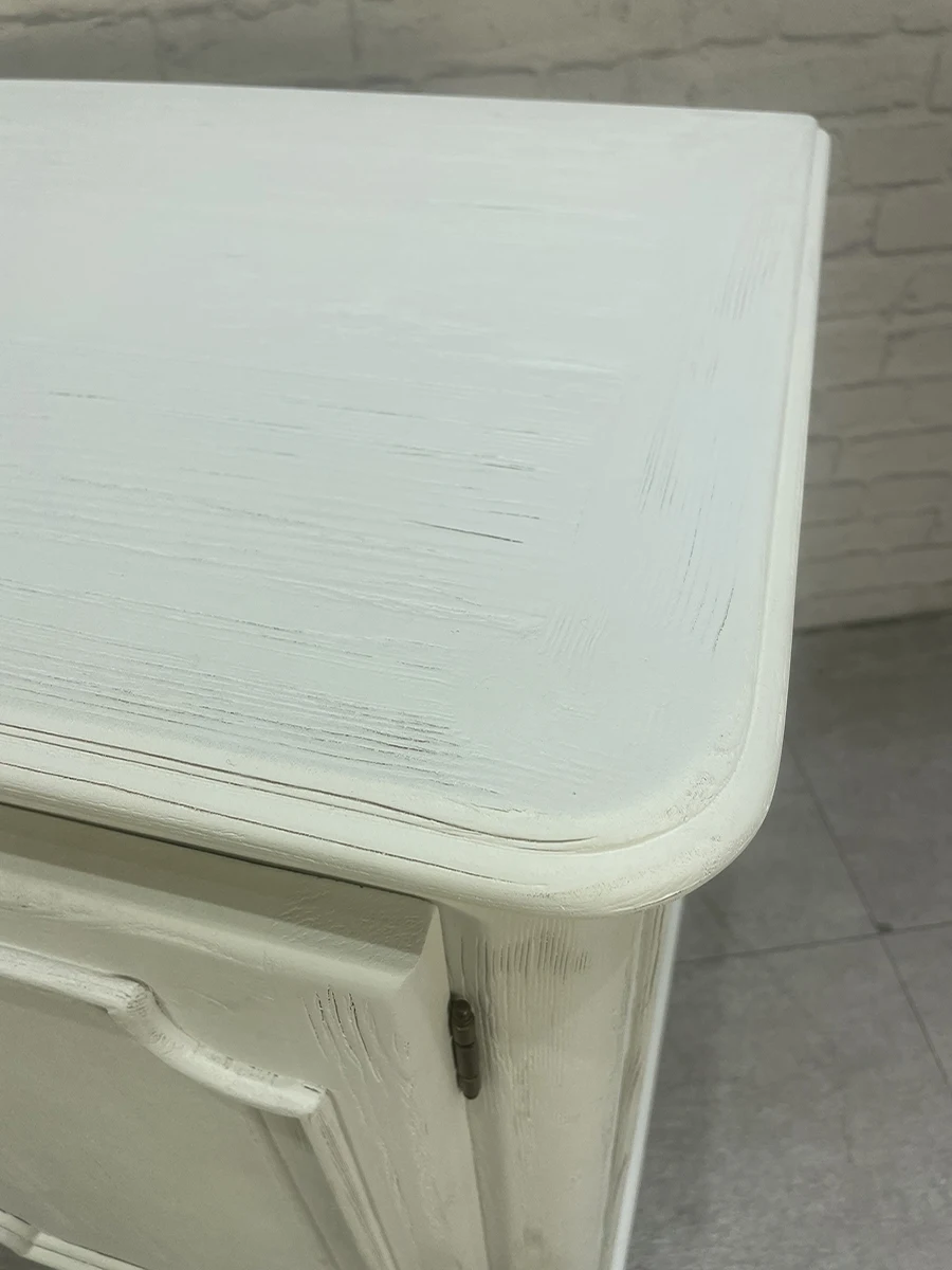 Французский Кантри стиль шкаф деревянный белого цвета в винтажном стиле; Для хранения 2 двери шкаф сервант