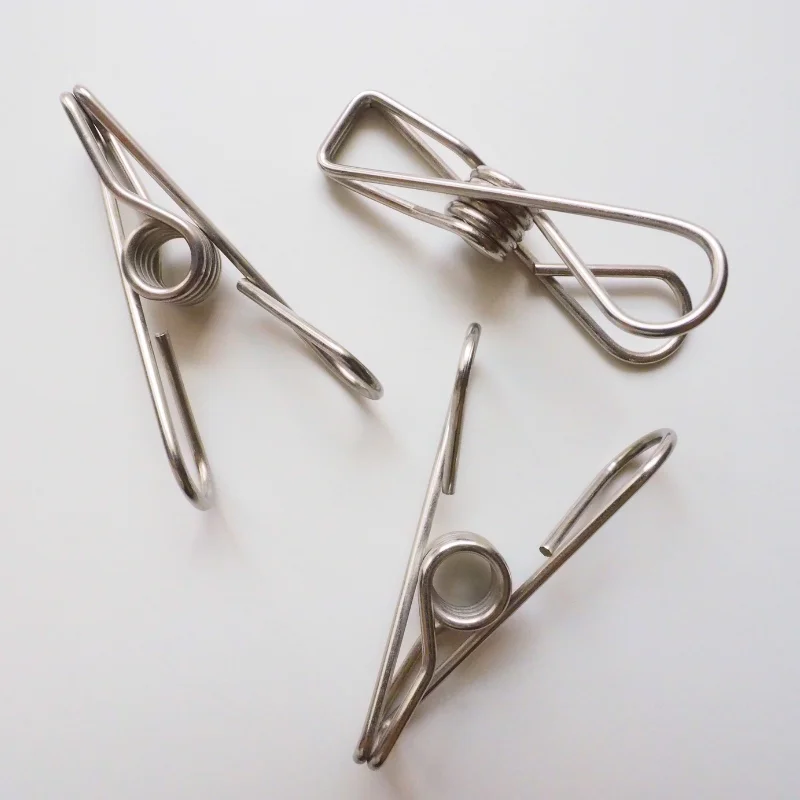Wire Laundry Chip Clips Multi-Purpose Stronger Grip Metal Clothespins for Clothesline Laundry Paper Towel Foodbags