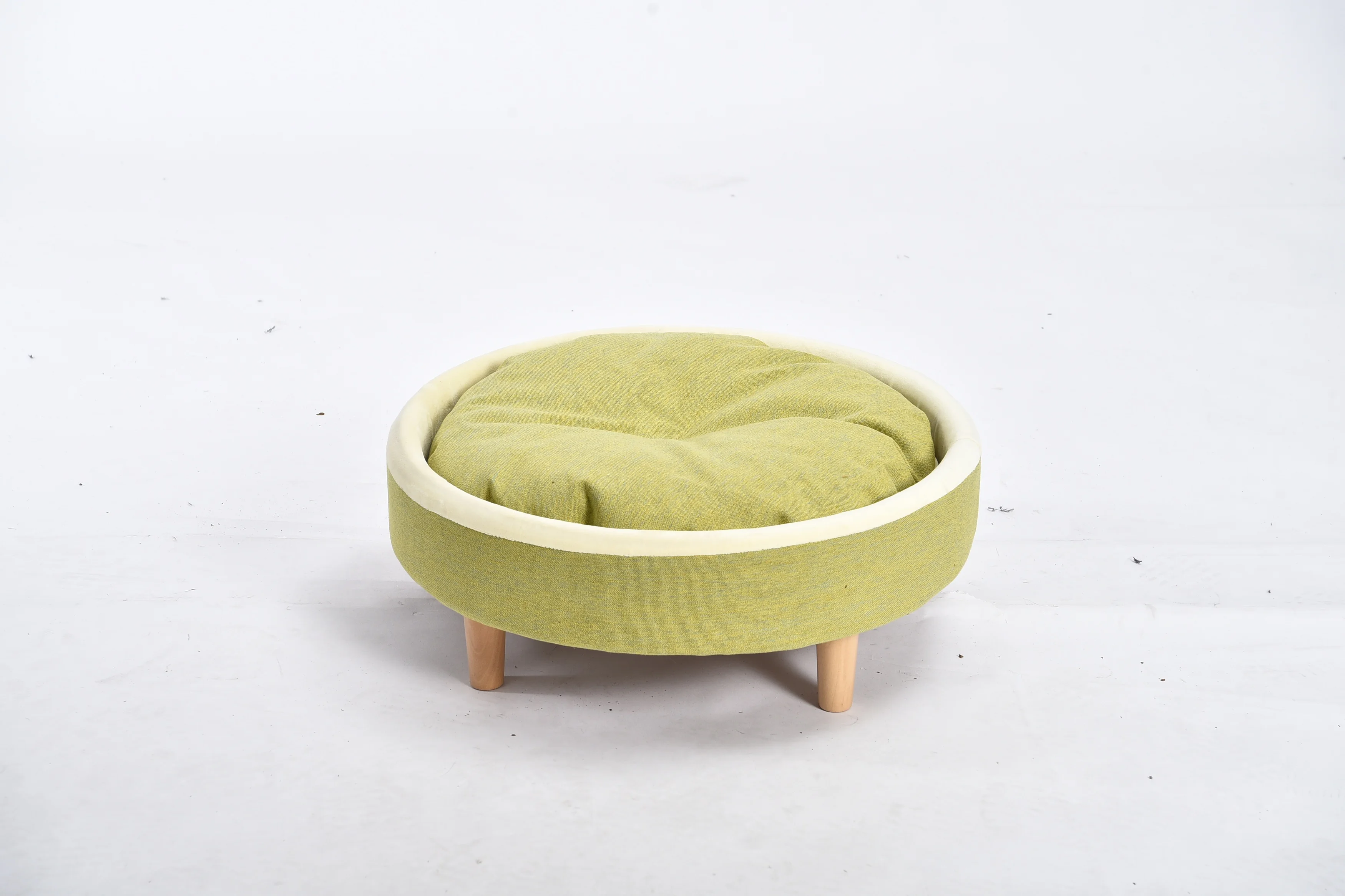 Зеленый желтый щенок маленький круглый съемный коврик Pet Cot Овальный повышенный диван-кровать для