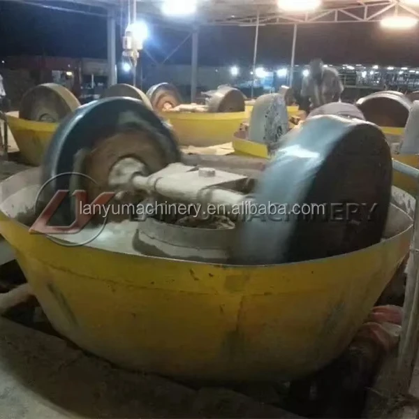 China New Wet Pan Mill Machine Gold Selection Grinding Mill with Engine Wet Pan Mill for Gold