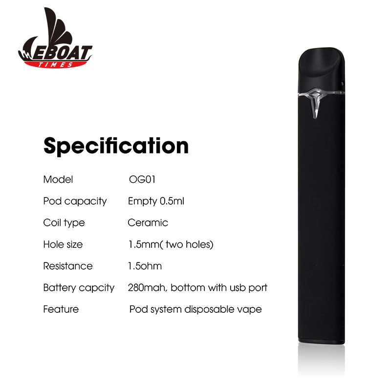 USA Florida Empty vape pen pod 0.5 ml rechargeable vape pen pod