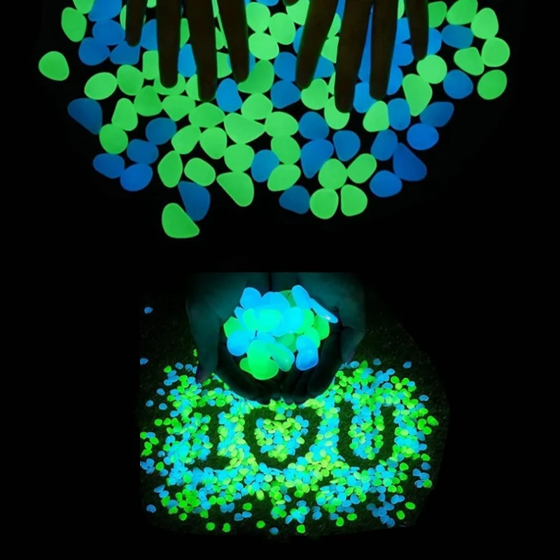 wholesale night long glowing artificial sand stone glow in the dark luminescent gravels rocks pavement landscaping decoration