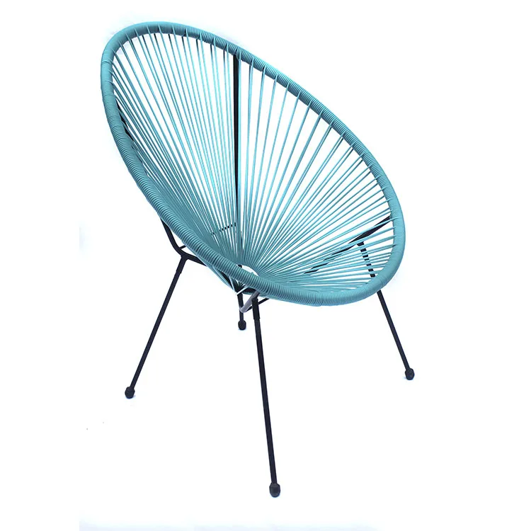 Hot Selling Indoor Outdoor Oval Weave Lounge Patio Papasan Chair Wicker Sun Chair Rattan Acapulco Chair