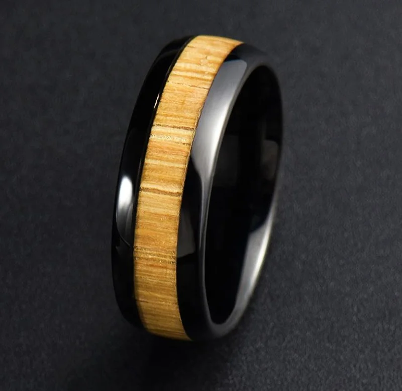 Лидер продаж кольцо из вольфрама и нержавеющей стали Cypress Wood для мужчин шириной 8