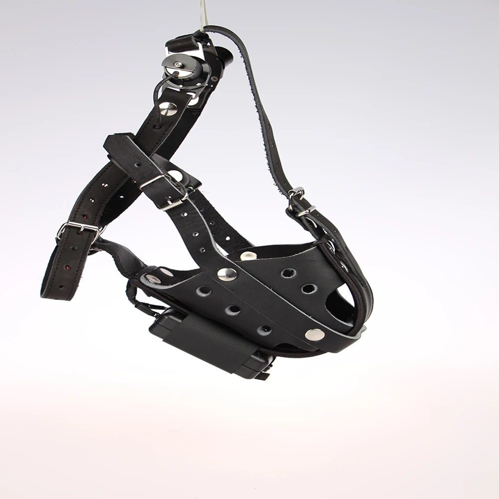 Black Leather Custom Sturdy And Solid Remote Control Can Automatically Fall Off Outdoor Healing Dog Training Muzzle