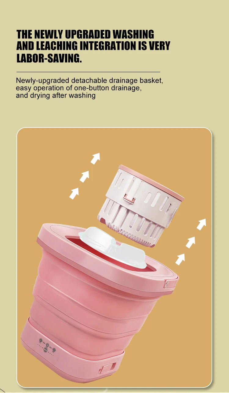 High Durability Quality Guaranteed Foldable Mini Foldable Portable The Washing Machine With Spin