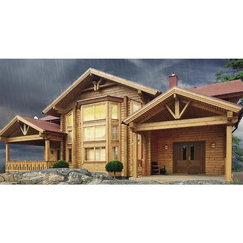 Chinese Luxury Wooden House Villa With Log Cabin