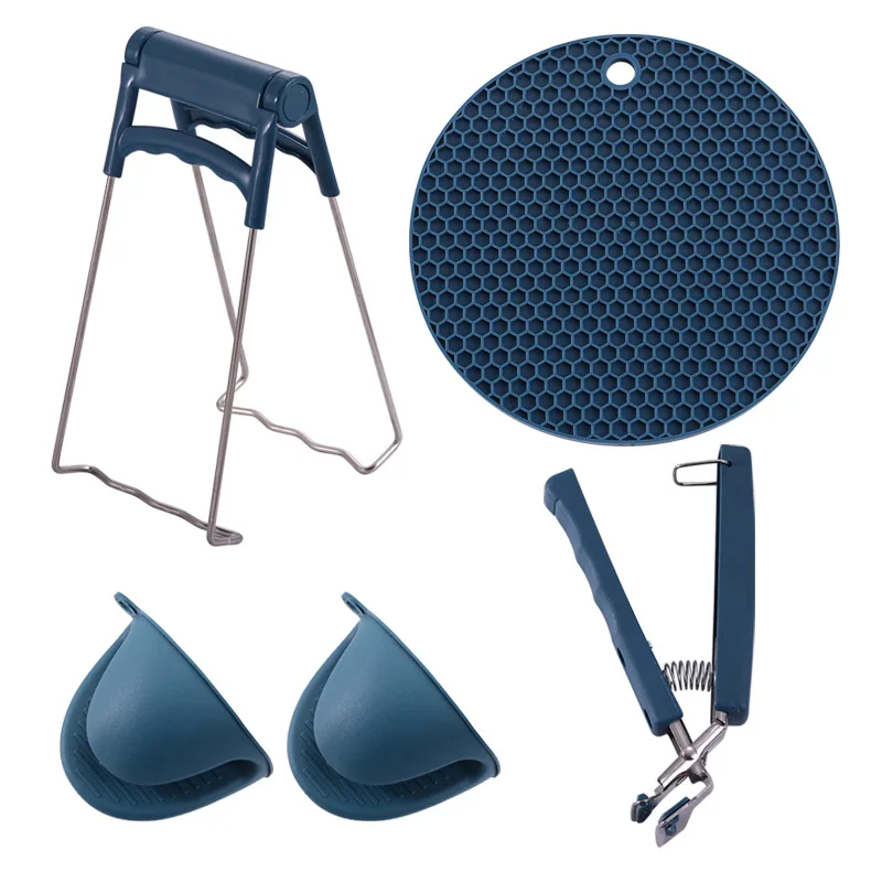 Anti-Scalding clip Bowl plate pot Gripper Clips Heat Resistant Silicone cooking pinch grips glove hand clip Kitchen Accessories