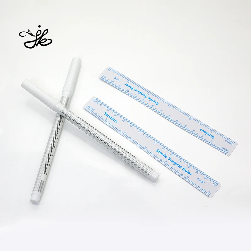 Medical Permanent Makeup Marker Pen With Ruler Professional Surgical Use Skin Marker
