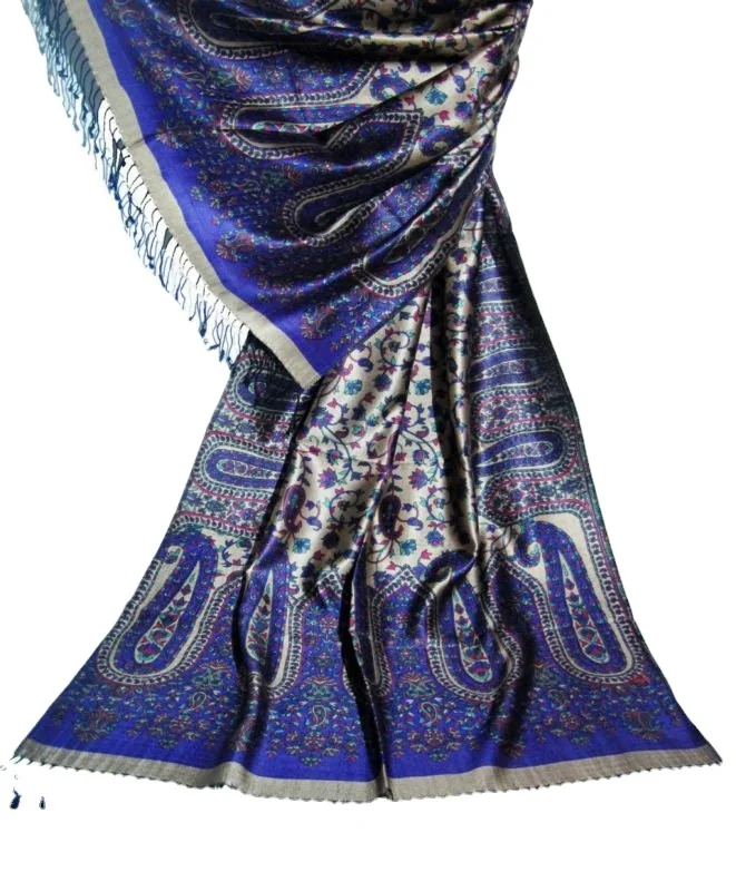 60/40 Silk wool Pashmina Shawl jacquard style silk shawls and scarfs jacquard pattern silk scarfs