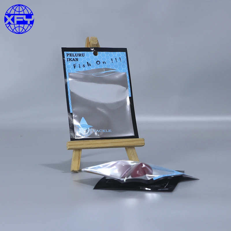 Customized logo Fish Bait Plastic Zip lock Packaging Bag Fishing Lures Customized Package Bag Custom Printed Heat Seal Pouch Bag