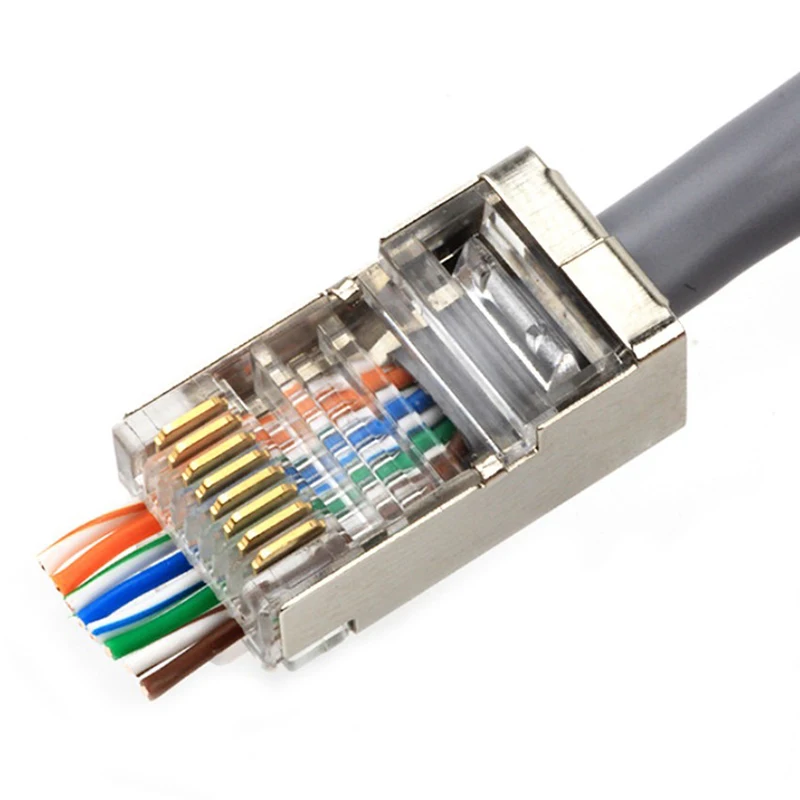 
Cat5E Cat6 Network STP FTP Shielded Gold plated Contact Ethernet RJ45 Connector 
