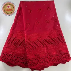 Latest Style Pure Cotton Swiss Voile Lace Fabric For Gambia Women Traditional Wedding Party Dresses 100% Cotton Stones Dry Lace