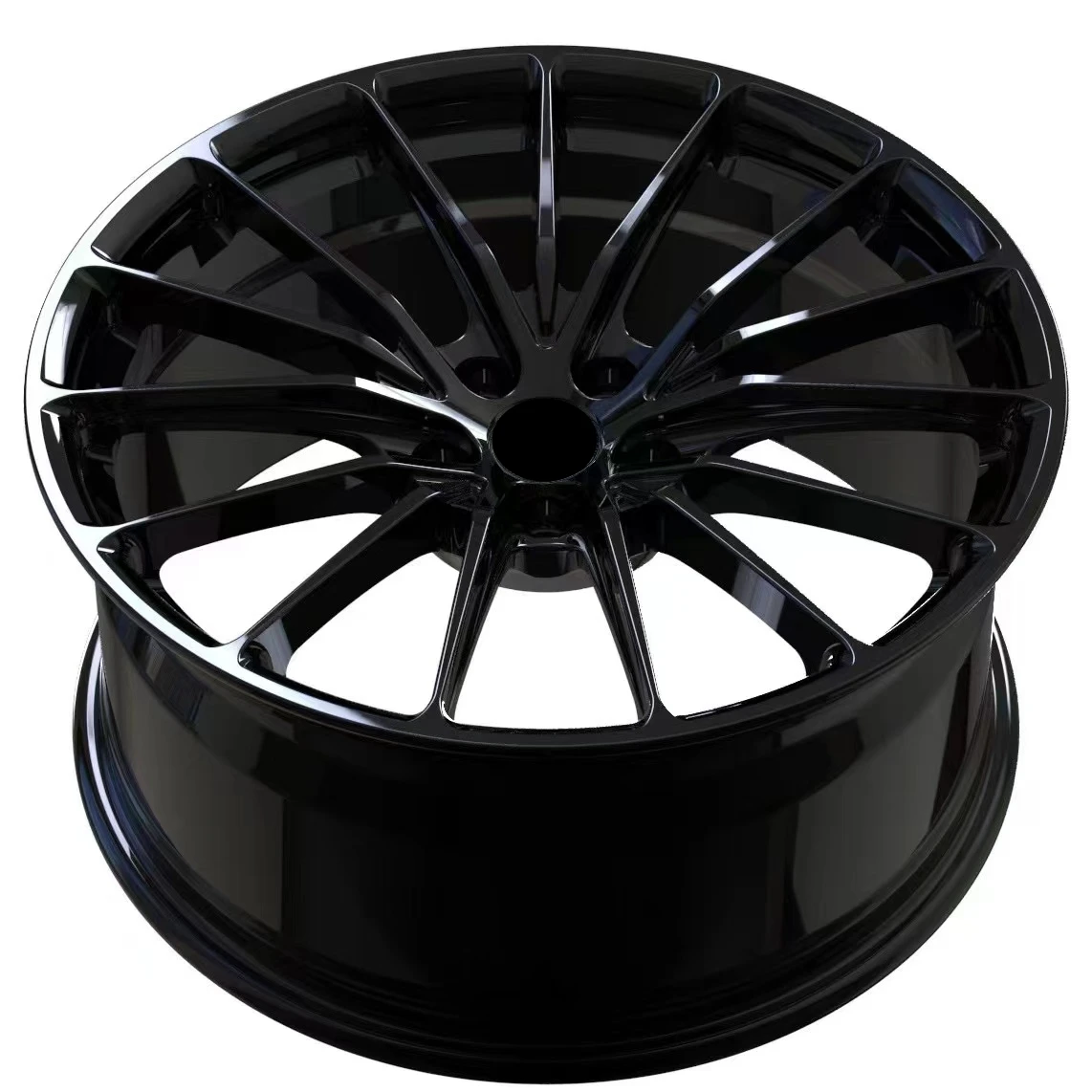 Hot Sale 5x112 5x120 5x114.3 19inch 5hole black Multi Spoke for tesla model3 custom Alloy Forged wheel Passenger Car Wheel rims