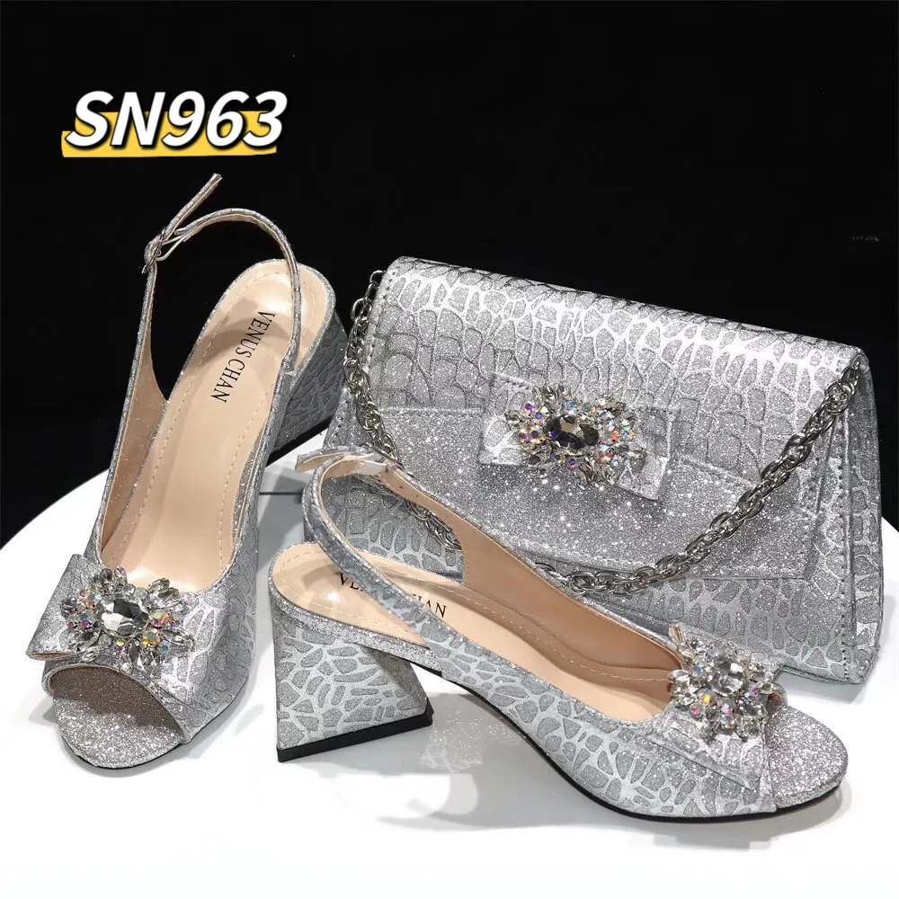 2024 shoes women high heels pumps big bag matching shoe set Italian handbags for ladies colorful styles