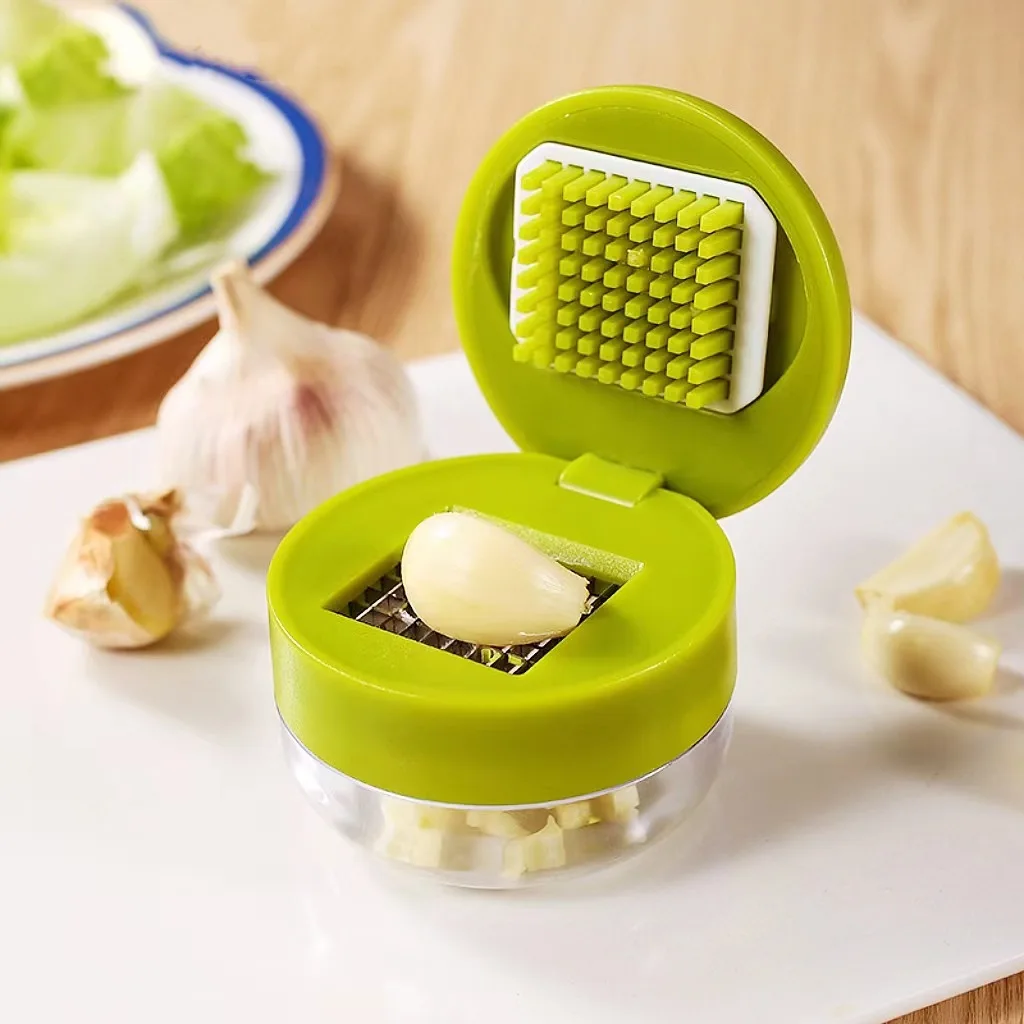 Stainless Steel Garlic Press Manual Circular Garlic Pounder Kitchen Multifunctional Household Garlic Press Tool
