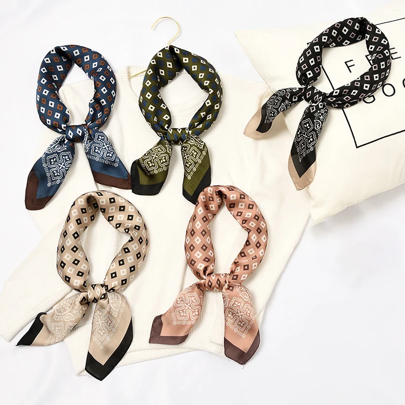 Элегантный и классический шарф Jachon шелковая накидка для волос корейский тонкий женщин девушек