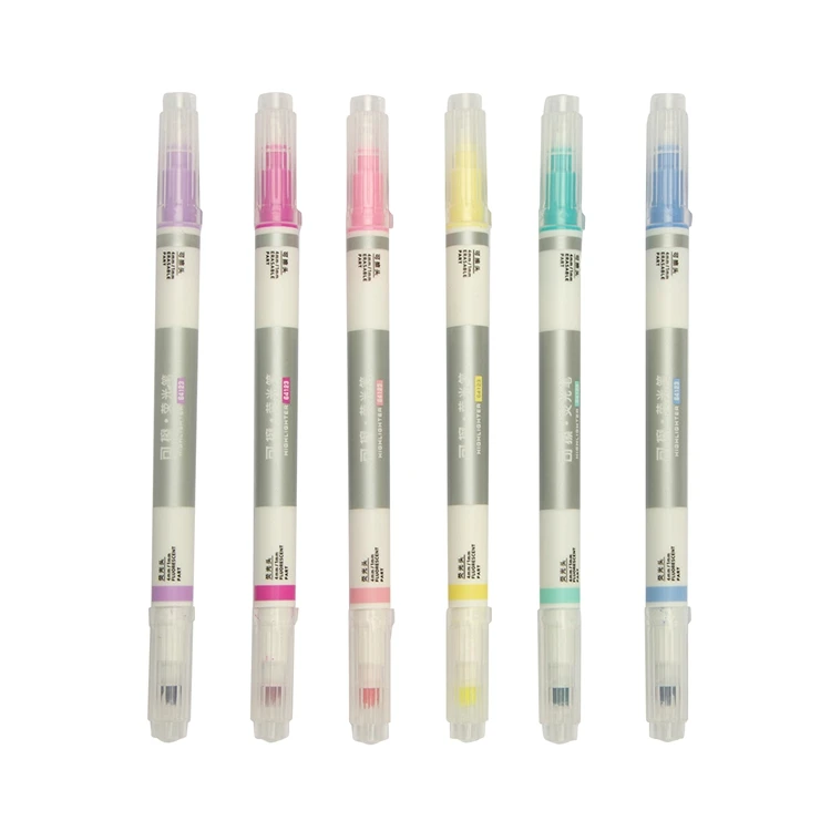 Loose Packaging New Multi Colors Stationery Erasable Dual Tips Highlighter Soft Pen Marker Logo Customize Manufactures (1600243538982)