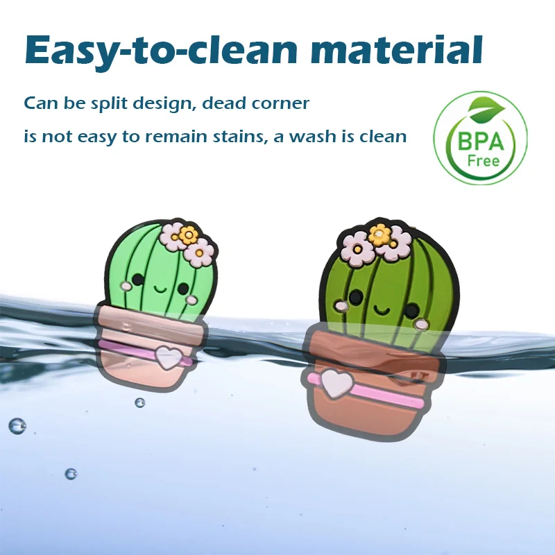 Hot Selling Cactus Food-grade Silicone Focal Beads DIY Craft Jewelry Bracelet Pen Decoration Keychain Making Accessories