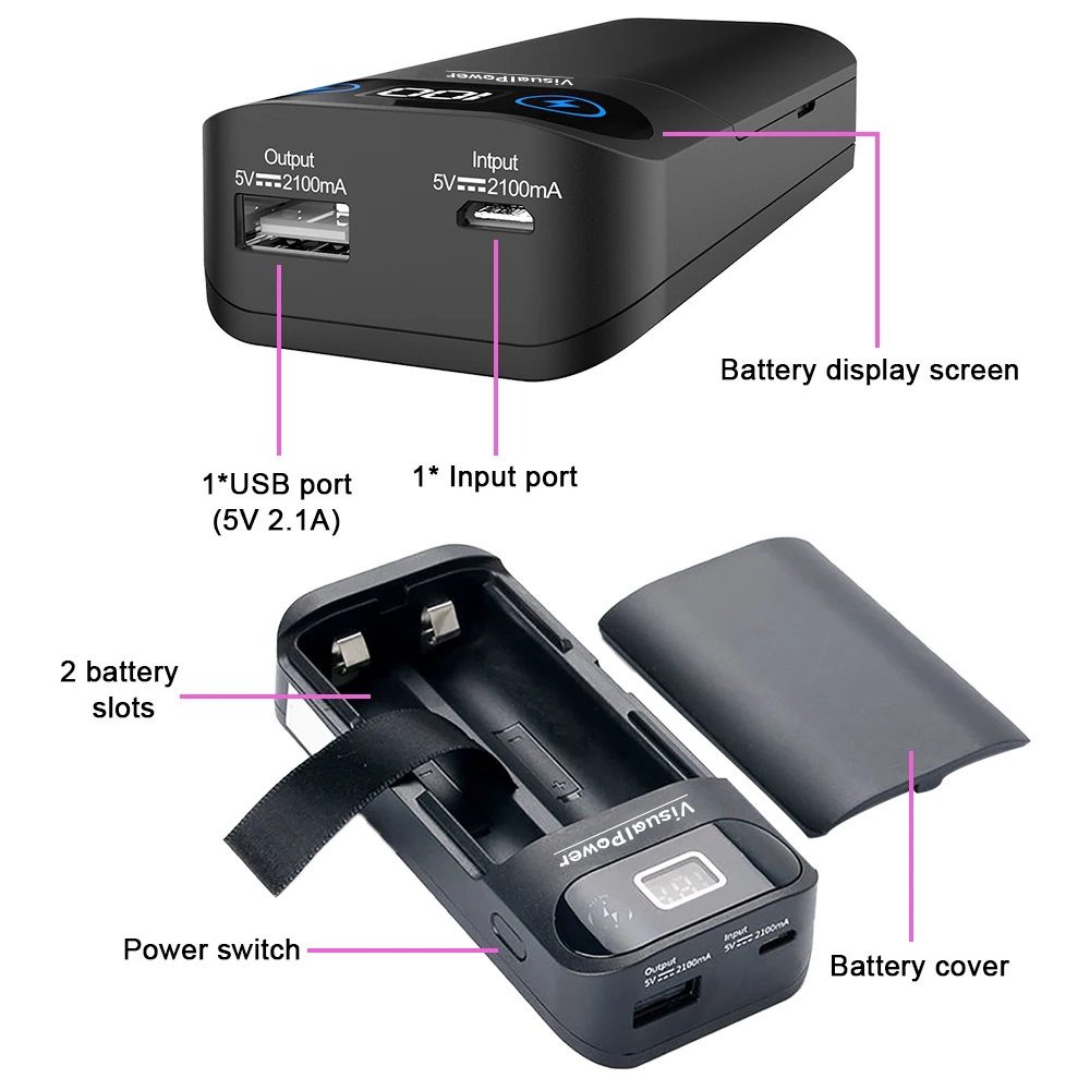 Best Customized DIY Power Bank Battery charger Supply Power For mobile device Lion 18650 rechargeable batteries