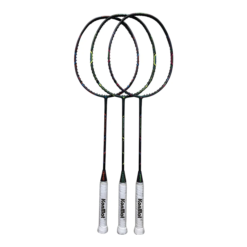 Factory Lightest 9u 58g 30 LBS Badminton Rackets IV Generation with Japan Graphite-Fiber Soft to Moderate Hardness