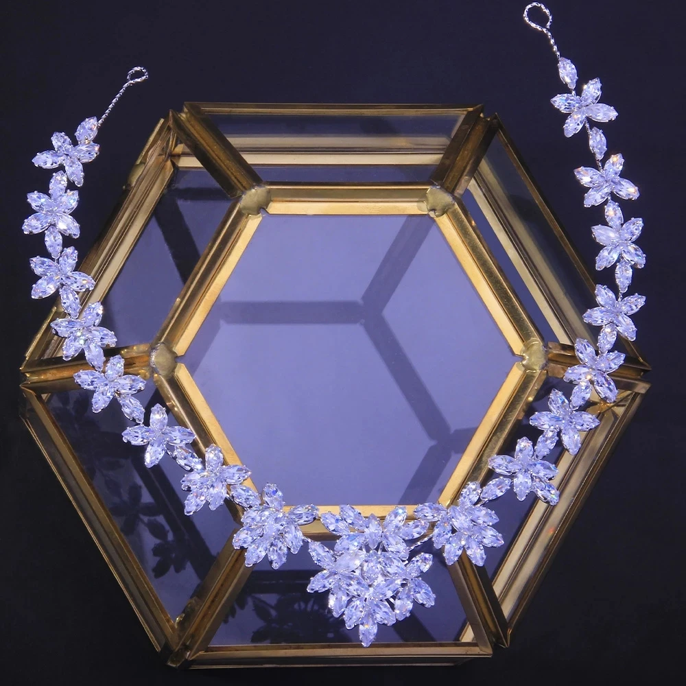 Роскошная повязка на голову из циркония высокого качества Модный свадебный головной убор для невесты женщин ювелирные