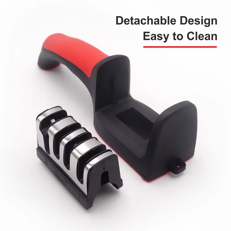 Kitchen Accessories Manual PP Nonslip Handle 4 Stage Rolling Tungsten Scissor And Knife Sharpener Kitchen Knives Sharpening